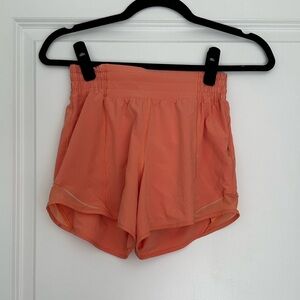 Lululemon Hotty Hot High-Rise Orange Running Shorts